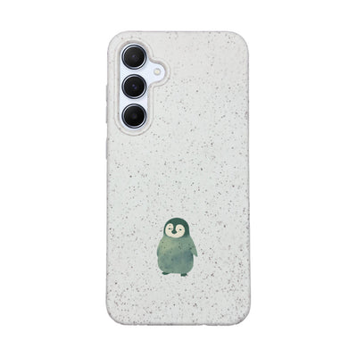 Samsung A55 Case - Penguin White - "HappyPenguin" - sustainable