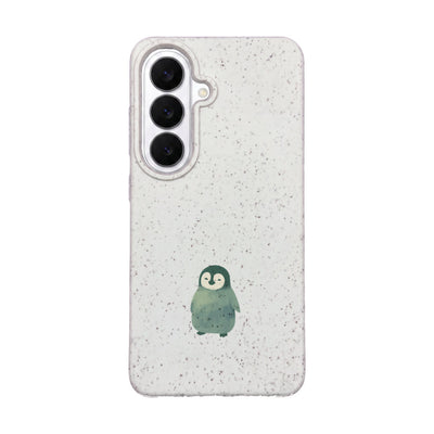 Samsung S26 Case - Penguin White - "HappyPenguin" - sustainable