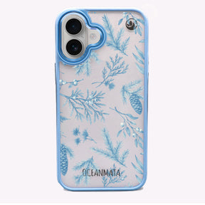 iPhone 16 Hülle - Winterwald blau - "BluePine" - nachhaltig