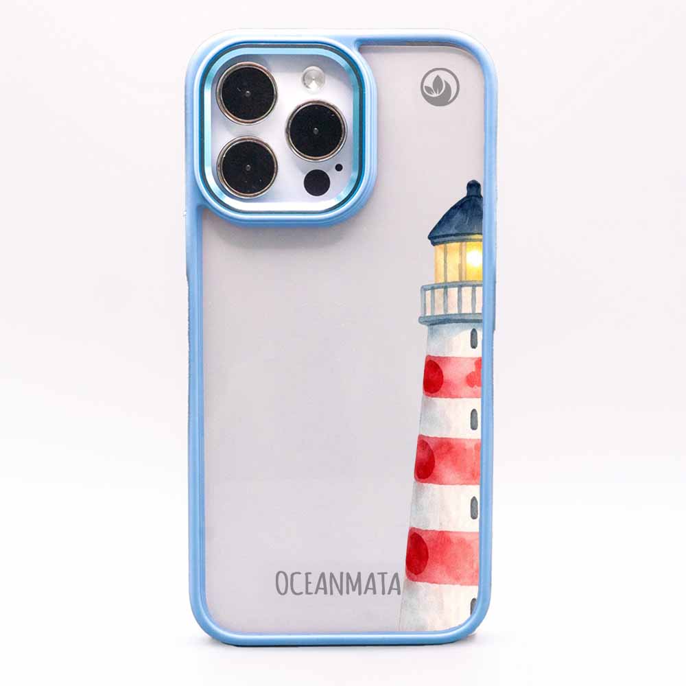 iPhone 15 pro max Hülle - Leuchtturm blau - "Lighthouse" - nachhaltig