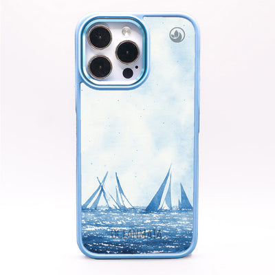 iPhone 15 pro Hülle - segeln blau - "BlueHorizon" - nachhaltig