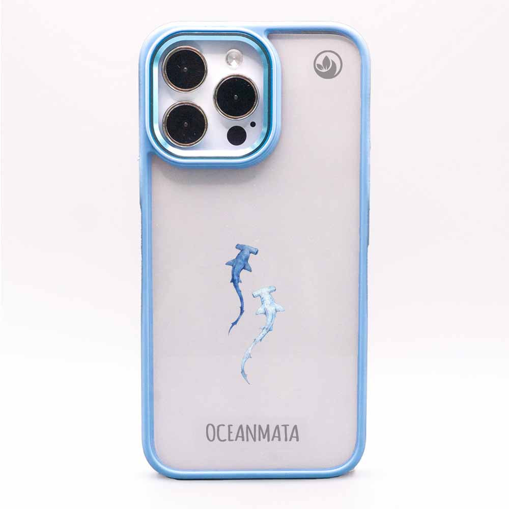 iPhone 15 Hülle - hai blau - "Hammerhead" - nachhaltig
