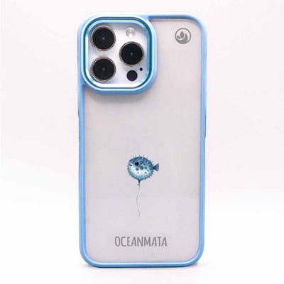 iPhone 15 pro Hülle - kugelfisch blau - "Pufferfish" - nachhaltig
