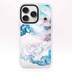 iPhone 17 pro Hülle - Qualle blau - "Men o' War" - nachhaltig