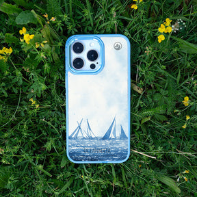 iPhone 16 Hülle - segeln blau - "BlueHorizon" - nachhaltig