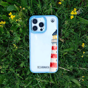 iPhone 15 pro Hülle - Leuchtturm blau - "Lighthouse" - nachhaltig