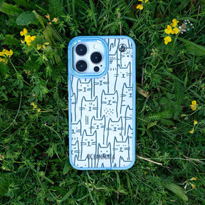 Samsung S25 Hülle - Katzen blau - "miau" - nachhaltig