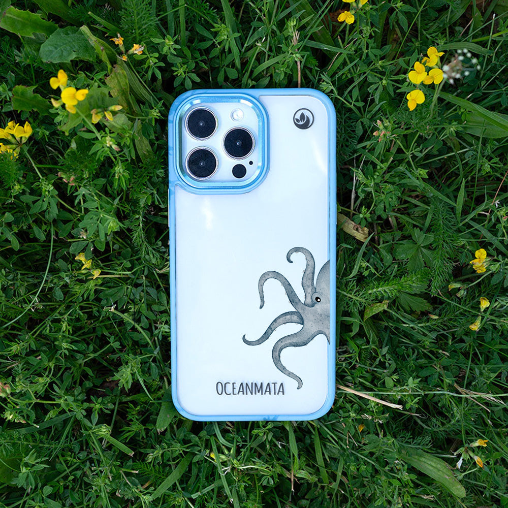 iPhone 16 Hülle - Oktopus blau - "TentacleTheory" - nachhaltig