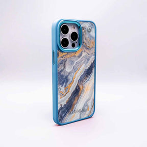 iPhone 16 Hülle - marmor blau - "BlueMarble" - nachhaltig