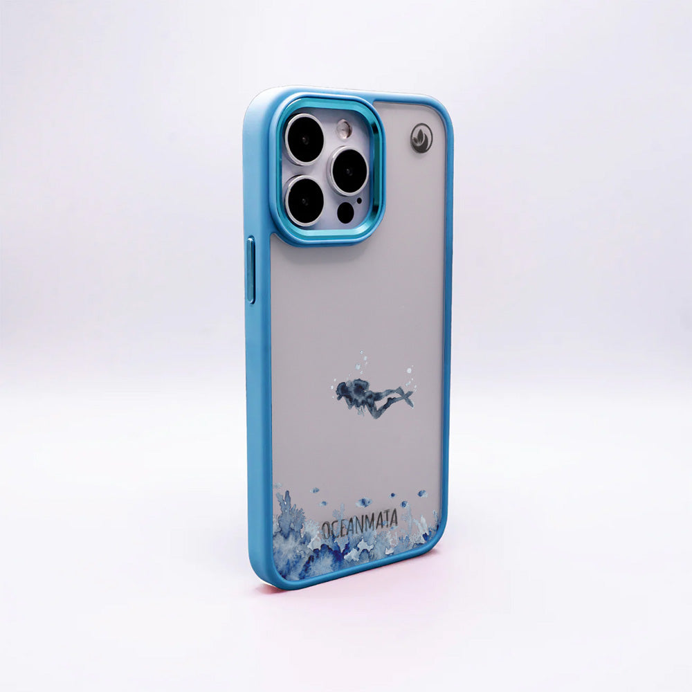 iPhone 16 Hülle - Taucher blau - "DeepDive" - nachhaltig