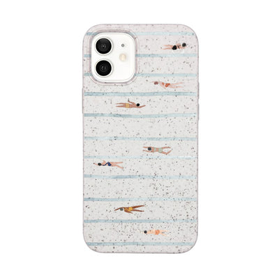 iPhone 12 mini Case - Swimming White - "lapflow" - sustainable