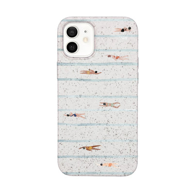 iPhone 12 mini Case - Swimming White - "lapflow" - sustainable