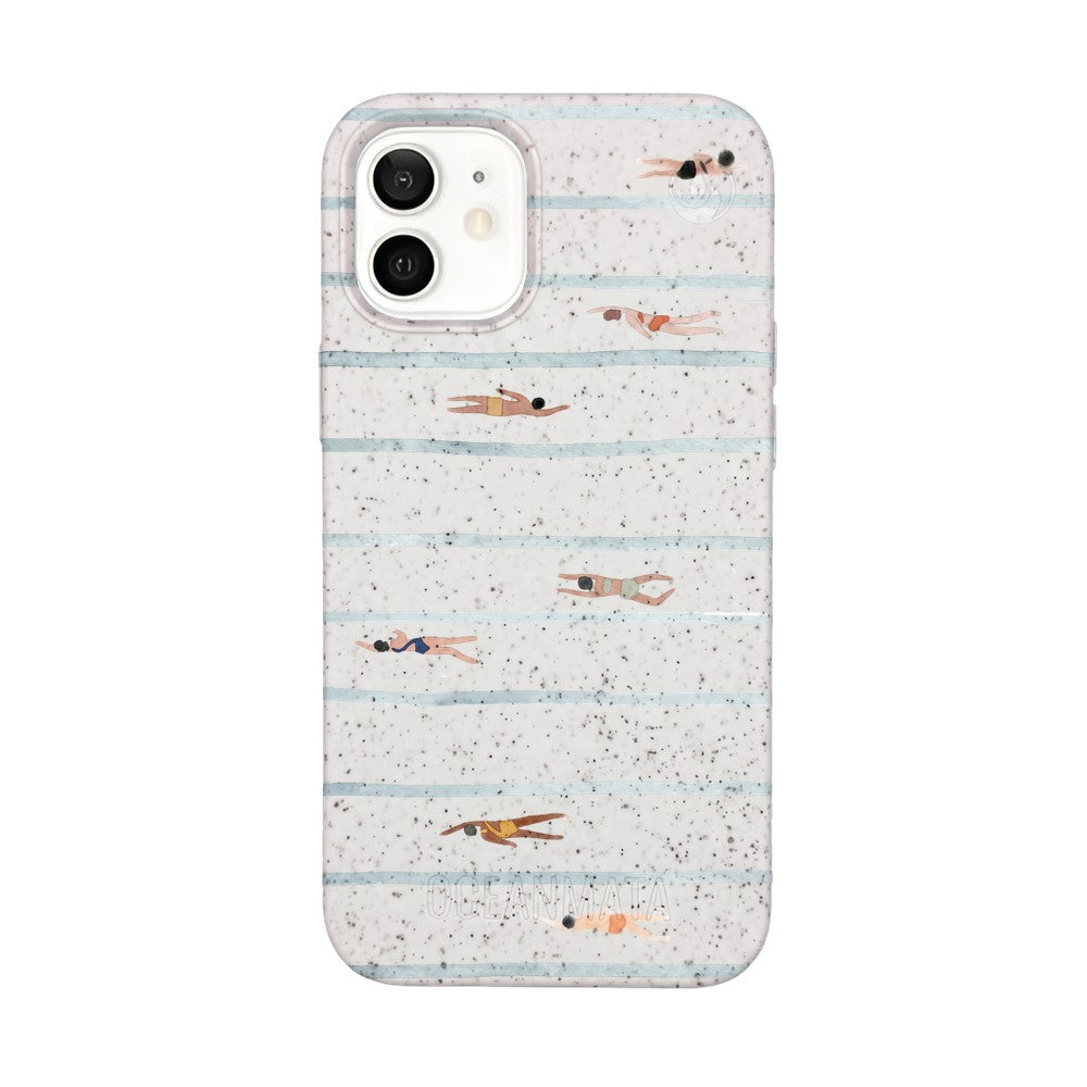iPhone 12 mini Case - Swimming White - "lapflow" - sustainable