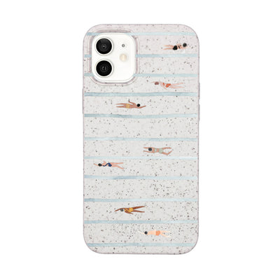 iPhone 12 mini Case - Swimming White - "lapflow" - sustainable
