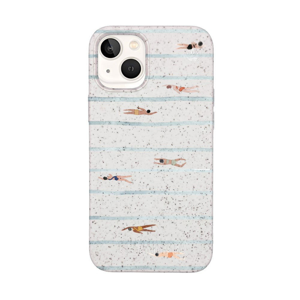 iPhone 13 mini Case - Swimming White - "lapflow" - sustainable