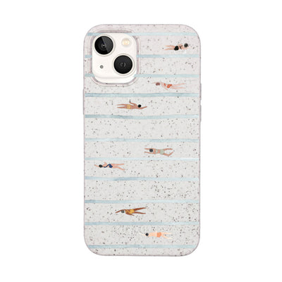 iPhone 13 mini Case - Swimming White - "lapflow" - sustainable
