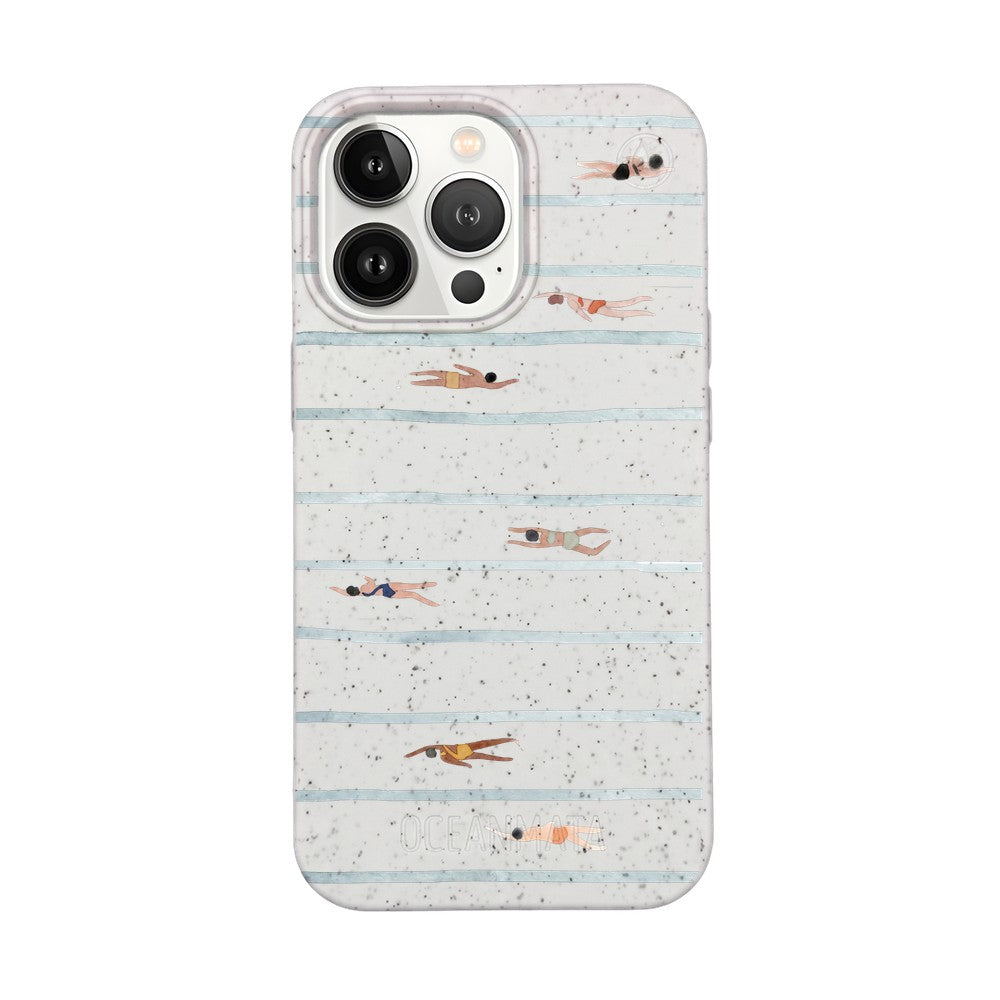 iPhone 13 Pro Case - Swimming White - "lapflow" - sustainable