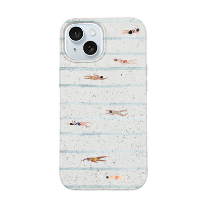 iPhone 15 Case - Swimming White - "lapflow" - sustainable