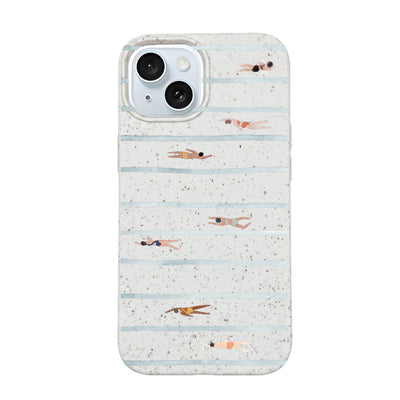 iPhone 15 Case - Swimming White - "lapflow" - sustainable