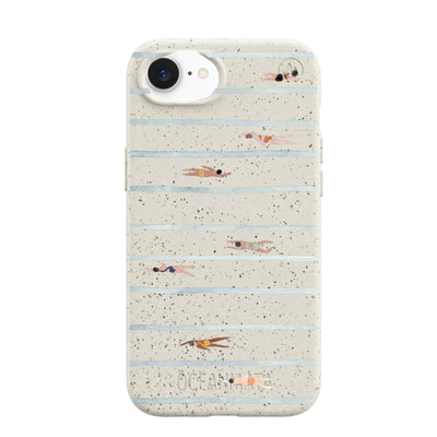 iPhone 16e Case - Swimming White - "lapflow" - sustainable
