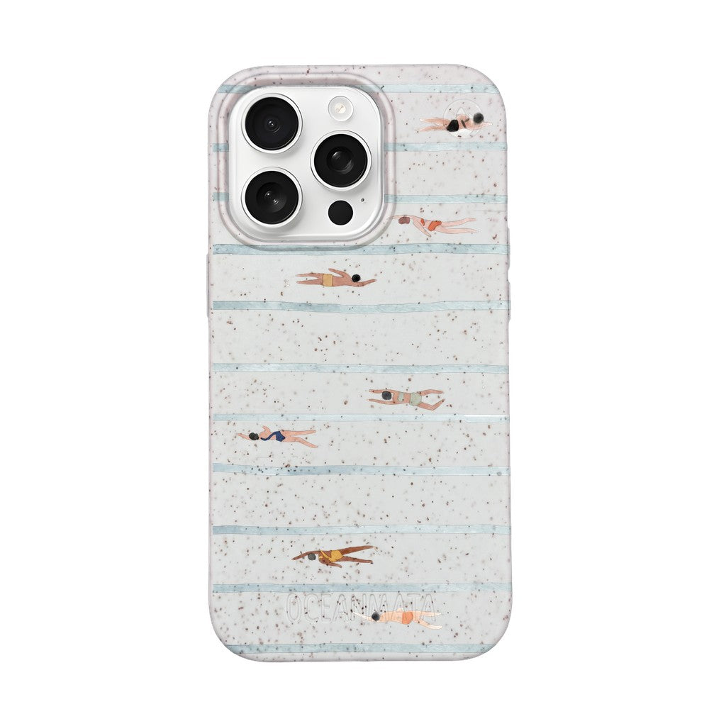 iPhone 16 Pro Case - Swimming White - "lapflow" - sustainable