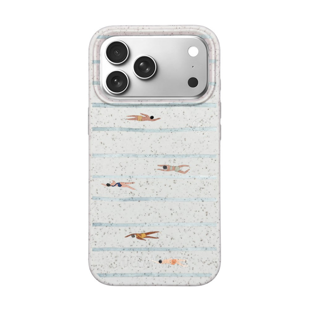 iPhone 17 Pro Case - Swimming White - "lapflow" - sustainable
