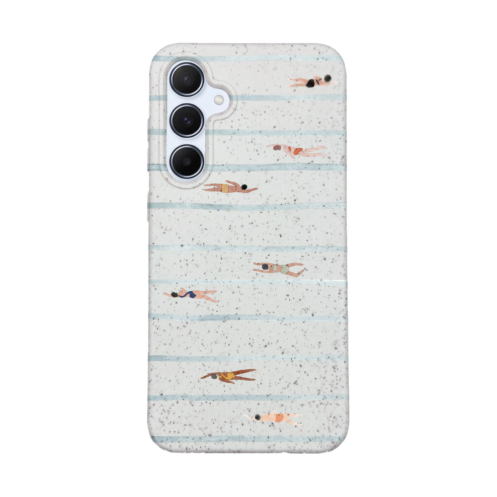 Samsung A55 Case - Swimming White - "lapflow" - sustainable