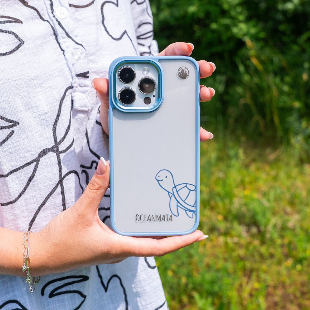 iPhone 12 pro / iPhone 12 case - turtle blue - "Schildi" - sustainable