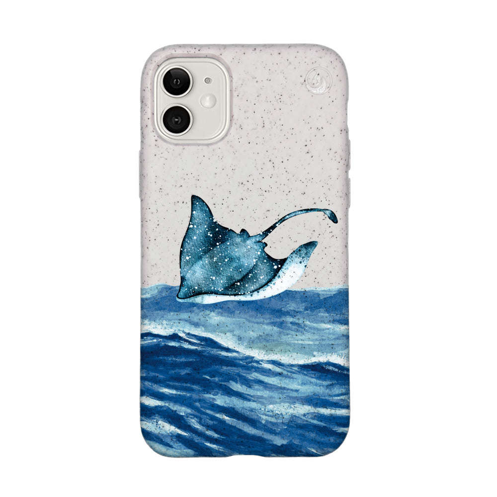 iPhone 11 Case - white Manta - "Manta Wave" - ​​sustainable