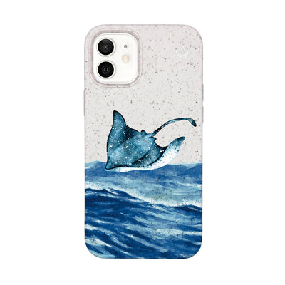 iPhone 12 mini case - white Manta - "Manta Wave" - ​​sustainable