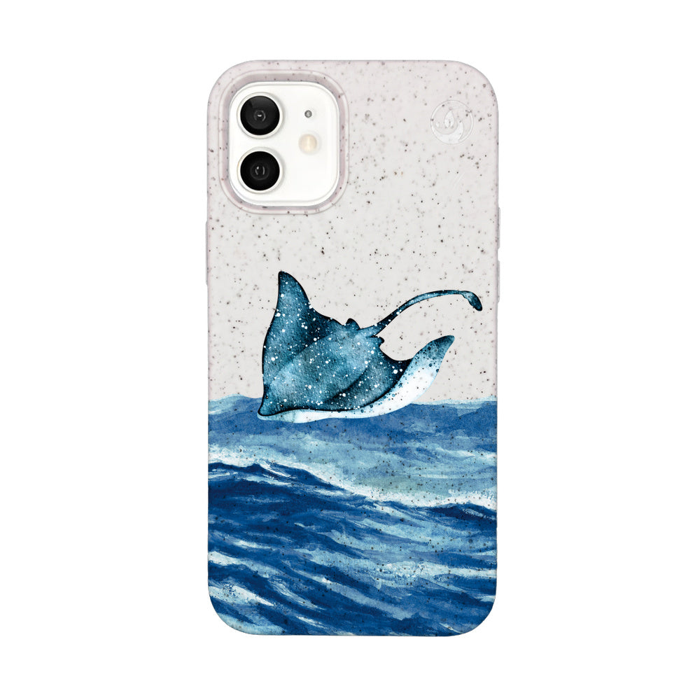 iPhone 12 mini case - white Manta - "Manta Wave" - ​​sustainable