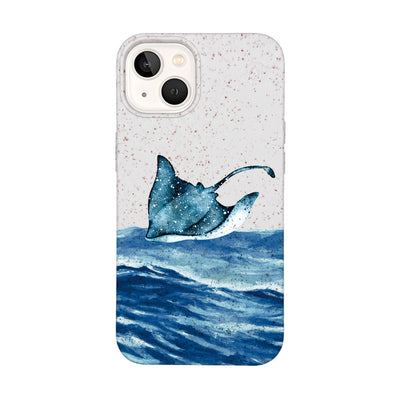 iPhone 13 case - white Manta - "Manta Wave" - ​​sustainable