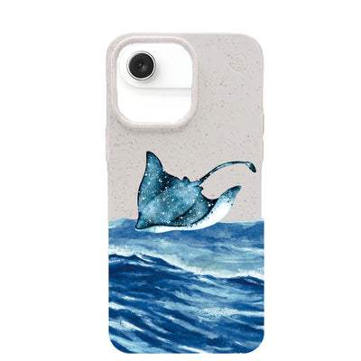 iPhone 17 Air Case - white Manta - "Manta Wave" - sustainable