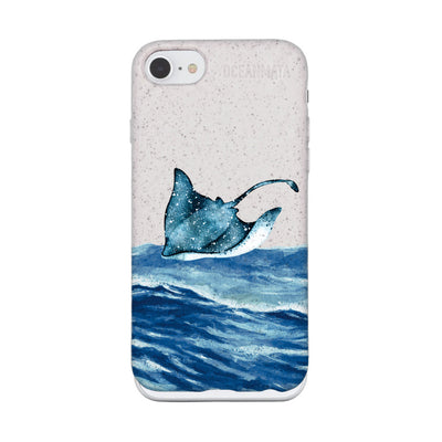 iPhone SE/7/8 case - white Manta - "Manta Wave" - ​​sustainable