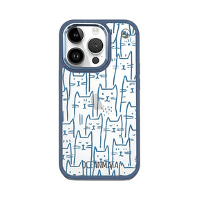 iPhone 14 pro Hülle - Katzen blau - "miau" - nachhaltig