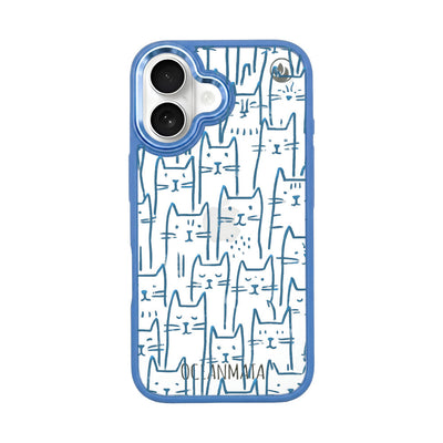 iPhone 16 Case - Cats blue - "meow" - sustainable