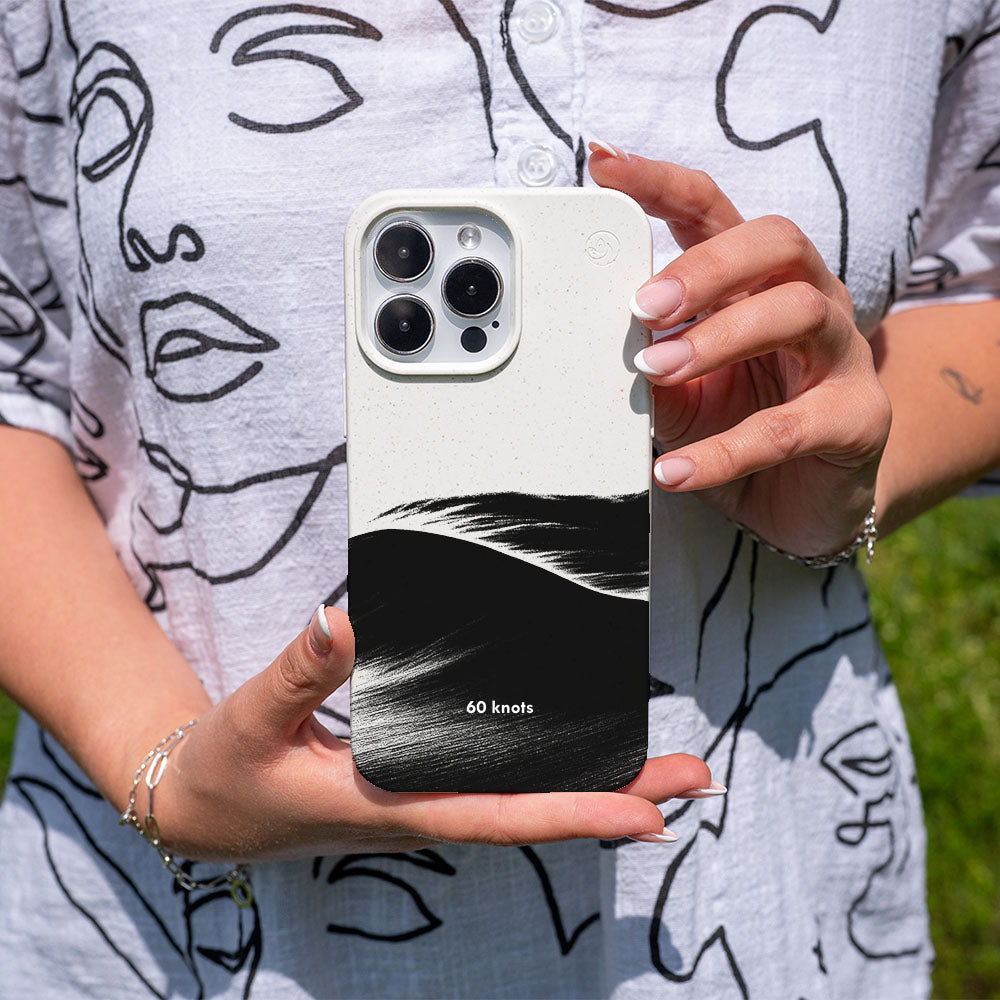 iPhone 15 pro Hülle - Düne weiß - "60knots" - nachhaltig