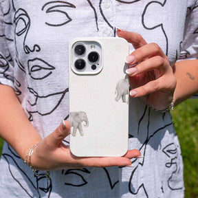 iPhone 14 pro max Hülle - Elefant weiß - "Ele-Fant" - nachhaltig