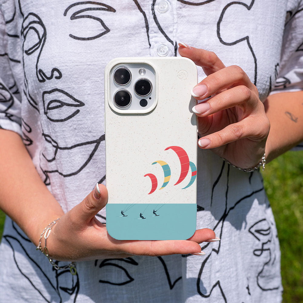 iPhone 16 Hülle - Kite weiß - "Kitesurf" - nachhaltig