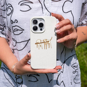 iPhone 15 Hülle - Hunde weiß - "Wuff" - nachhaltig