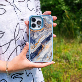 iPhone 16 Hülle - marmor blau - "BlueMarble" - nachhaltig