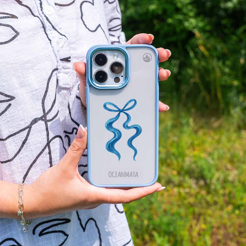 iPhone 17 Air Hülle - Schleife blau - "tideknot" - nachhaltig