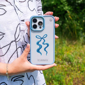 iPhone 16 Hülle - Schleife blau - "tideknot" - nachhaltig