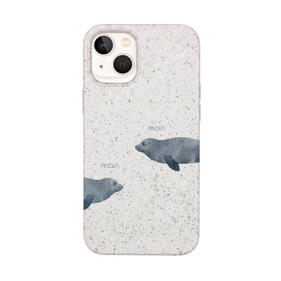iPhone 13 mini Case - Seal White - "mooornin" - sustainable
