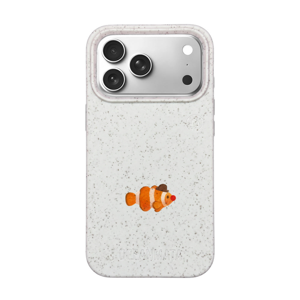 iPhone 17 Pro Max Case - Clownfish White - "Mr. Clown-Fish" - sustainable
