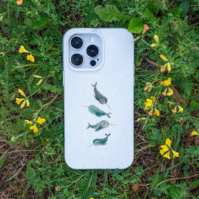 Biologisch abbaubare Handyhülle iPhone 15 Narwhal — kompostierbar — Bonus