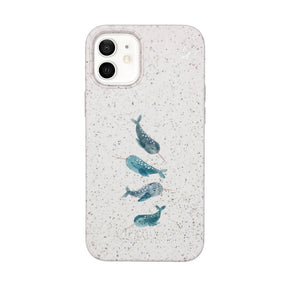 Biologisch abbaubare Handyhülle iPhone 12 mini Narwhal — kompostierbar — Vorderseite