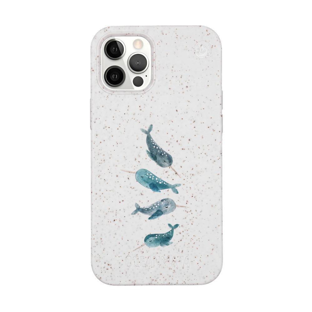 Biologisch abbaubare Handyhülle iPhone 12 pro / iPhone 12 Narwhal — kompostierbar — Vorderseite