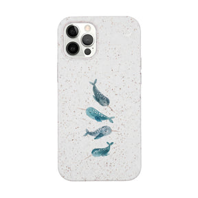 Biologisch abbaubare Handyhülle iPhone 12 pro / iPhone 12 Narwhal — kompostierbar — Vorderseite