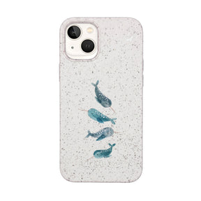 Biologisch abbaubare Handyhülle iPhone 13 mini Narwhal — kompostierbar — Vorderseite